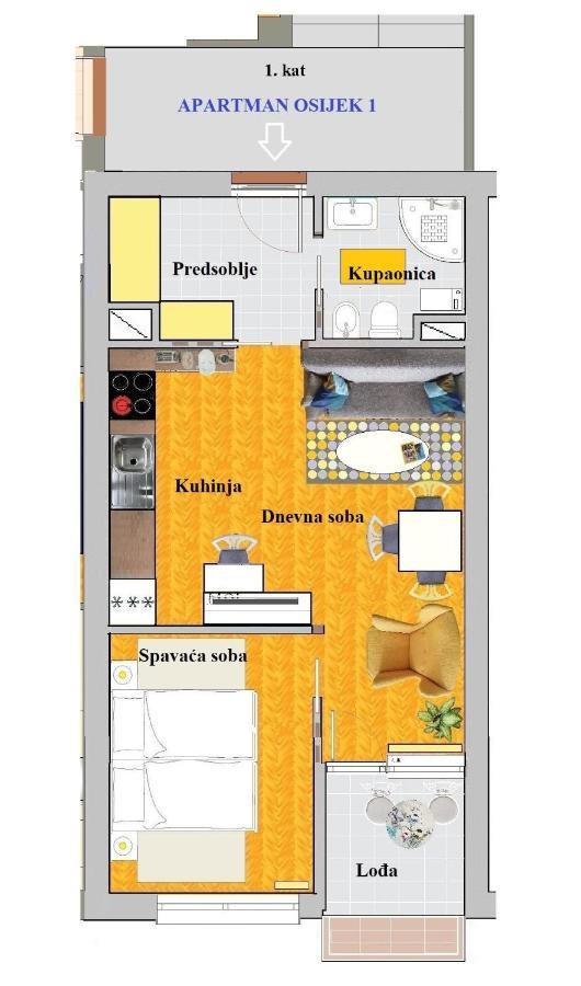 Apartman Osijek Exteriör bild