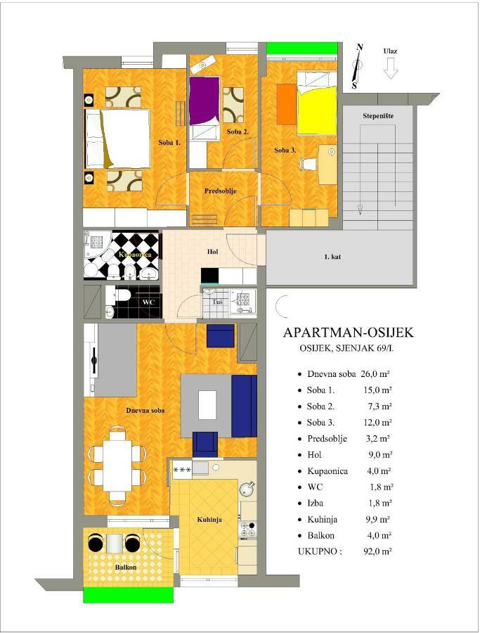 Apartman Osijek Exteriör bild
